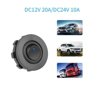 3 Pin ON/OFF Switch Button Car DC 12V-24V Round Rocker LED Indicator Light Switches For Car Dashboard Dash Boat синий