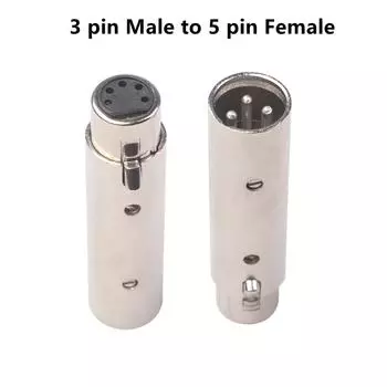 3 Pin XLR To 5 Pin DMX Metal Cased Converter Audio Lighting Adapter 3 Pin Male To 5 Pin Female Connector Stage And Theatre Light