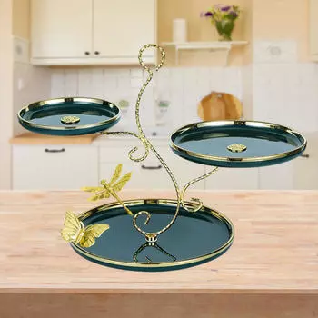 3 Подставка для кексов, десертов, поднос для закусок, украшение для стола, держатель для еды зелёный