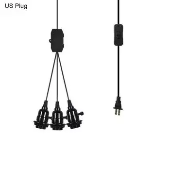 3-полосный цоколь лампы E26, провод, домашняя светодиодная лампа, подвесной светильник, патрон с переключателем US Plug