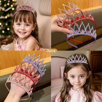 3 повязки на голову с короной и модным темпераментом. Заколки-короны, подходящие для ежедневного использования в качестве аксессуаров для волос