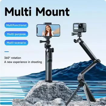 3-позиционная селфи-палка со штативом, рукояткой для Insta360 Ace Pro GoPro Hero 12 DJI Action 4 3 Action Camera iPhone 15 Pro Max