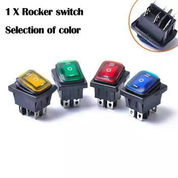 3-позиционный светодиодный 6-контактный автомобильный ВКЛ-ВЫКЛ-ВКЛ DPDT Водонепроницаемый 15А 12В переменного тока красный