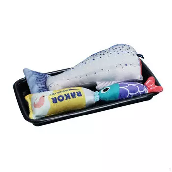 3 предмета игрушка для жевания кошек плюшевая рыба кошки интерактивные игрушки кикер для собак Style A