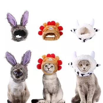 3 предмета кошачьей шапки, кошачья одежда, фруктовая шапка с ушками, забавная кошачья шапка, подходящая для кошек и маленьких собак, котят, щенков, праздничных кошечек