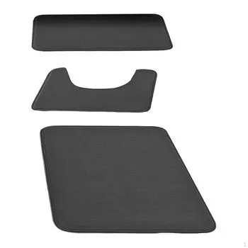 3 предмета коврик для ванной комнаты мягкий ковер впитывающий полиэстер машинная стирка нескользящий напольный коврик для dark gray