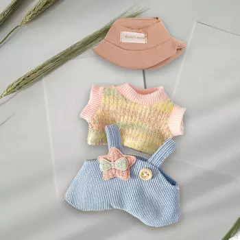 3 предмета Мини 6 дюймов Кукольный комплект одежды Шляпа для подвески Возраст 57 810 Детский красочный футболка Colorful T suit