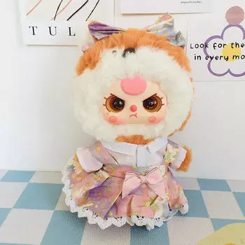 3 предмета одежды для мини-кукол 20 см, плюшевая юбка, рубашка и повязка на голову, наряды для девочек Duck Pattern