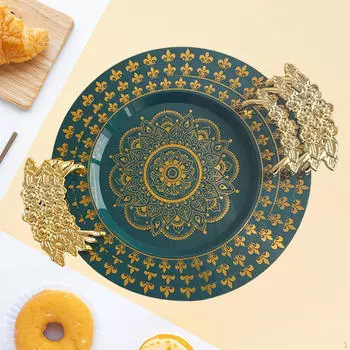 3 предмета поднос для еды тарелка многоразовая роскошная многоцелевая десертная тарелка круглая для торта