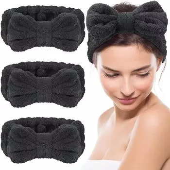 3 предмета спа-повязка на голову для женщин повязка на голову для макияжа повязка на голову для умывания лица махровая повязка на голову бант полотенце повязки на голову