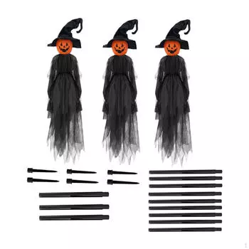 3 предмета, стоящая ведьма, украшения на Хэллоуин, уличные украшения с кольями, набор больших подарков, домашний декор для сада