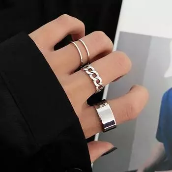 3 предмета в стиле хип-хоп, широкое лицо, открывающееся кольцо для указательного пальца, пряжка, совместное кольцо