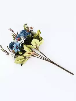 3 пучка 45 головок цветов Искусственный цветок Маленький букет Шелковая гортензия Поддельный цветок для дома Гостиная Вечеринка Тумбочка DIY Декор белый