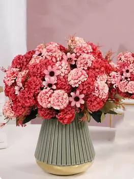 3 пучка искусственных цветов, шелковый букет гортензий, искусственный цветок для DIY, дома, свадьбы, вечеринки, украшения гостиной шампанского