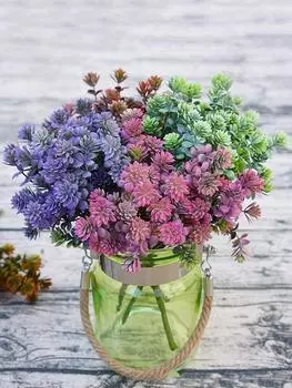 3 пучка осенние 28 головок искусственные растения суккуленты пластиковые поддельные суккуленты растения для сада свадебные украшения оранжевый