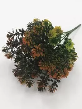 3 пучка суккулентов, 28 головок, искусственные растения, осенние искусственные листья, пластиковые растения для сада, свадебного украшения оранжевый