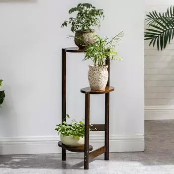 3 яруса бамбуковых полок для растений, витрины, подставки для цветочных горшков, полки для хранения цветов, для внутреннего и наружного двора