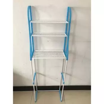 3-ярусная надставка для хранения над ванной из нержавеющей стали, полка для туалета, шкаф, органайзер для стиральной машины, 49x23x150 см синий