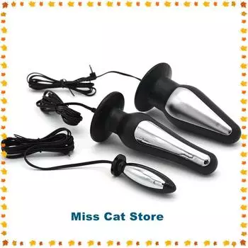 3 размера электро секс анальная пробка массаж простаты анальный электростимулятор большая анальная пробка электрошок вагинальные медицинские тематические игрушки 76mm x 26mm