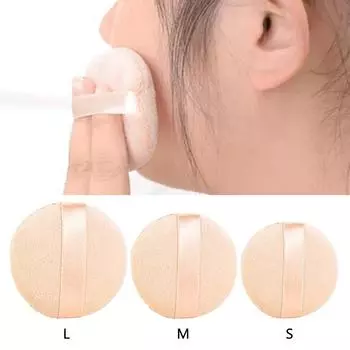 3 размера можно выбрать закругленную пудру для лица и тела, пуховку для косметического макияжа, супермягкую очищающую губку для макияжа