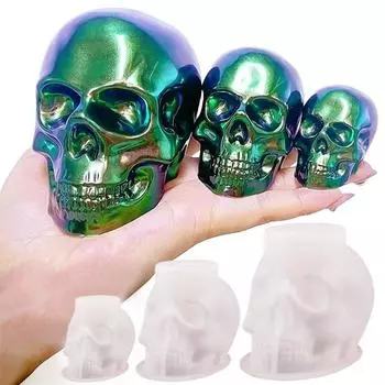 3 размера силиконовые формы для головы черепа для смоляной штукатурки, цемента, рукоделия S