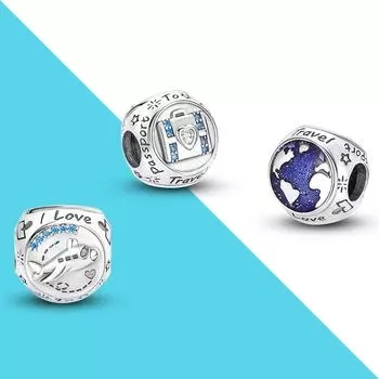 3 разных узора чемодан самолет и бусина земля подходят 925 оригинальная цепь подвески браслет Diy поддержка дропшиппинг оптовая продажа