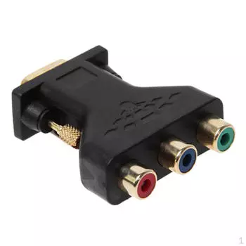 3 RCA RGB гнездо в 15-контактный компонентный видеоразъем VGA конвертер черный