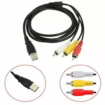 3 RCA штекер USB-гнездо Aux аудио-видео адаптер для видеокамеры кабель AV-конвертера