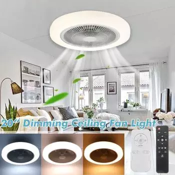 3 режима, 36 Вт, светодиодный потолочный вентилятор с регулируемой яркостью, малошумный потолочный светильник с приложением для вентилятора и вентиляторными лампами с дистанционным управлением INFRARED REMOTE