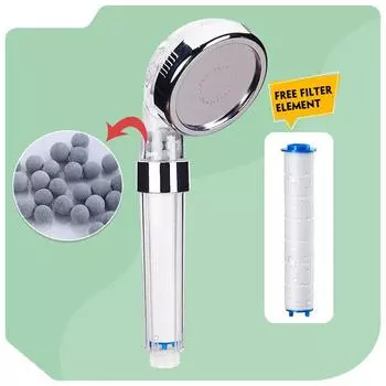 3 режима насадки для душа высокого давления, ионные минеральные анионные ручные насадки для душа, экономия воды с насадкой для душа из полипропиленового хлопка