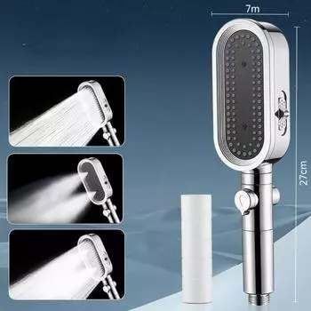 3 режима насадки для душа высокого давления, встроенный фильтр, ручная регулируемая насадка для экономии воды, аксессуары для ванной комнаты серебряный