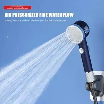 3 режима регулируемой душевой головки Фильтрованная вода высокого давления Душ Распылитель с кнопкой остановки Многофункциональный серый
