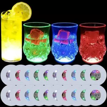 3 режима, светодиодные фонари для подстаканников, светящиеся на батарейках стаканы для питья, подставки для чашек, лампы, бутылки с ликером, подушки для подставок, бары, декор для вечеринки 5PCS белый