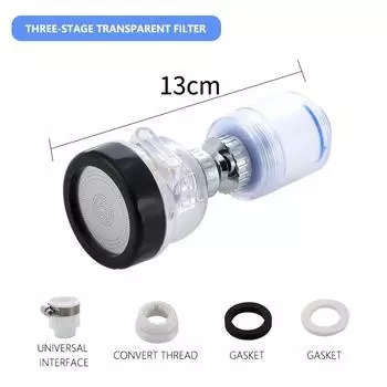 3-режимный смеситель для кухни и ванной комнаты с фильтром, поворотный на 360°, водосберегающий кран, распылитель воды, смеситель, аэратор, удлинитель крана, аксессуары для кухонной мойки