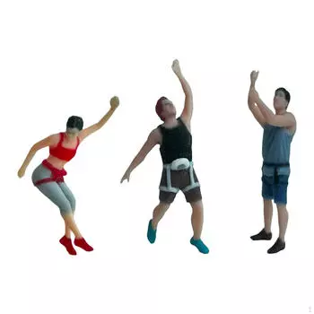 3 Rock Climbing Figures, Men And Women, Hand-Painted, for Sand Table, Train, Photography, 1 64 Scale