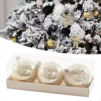 3 Рождественских шара для украшения, украшения дома на Новый год, свадьбы золотой