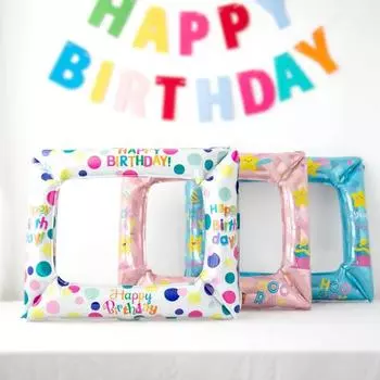 3 розовых/белых/розовых/синих прямоугольных воздушных шара из алюминиевой пленки с рамкой для фото на день рождения, групповые фото, украшения, реквизиты для вечеринки