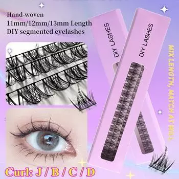 3 ряда DIY Ручная работа Наращивание ресниц Натуральные накладные ресницы Связки Ленивые ресницы Макияж Ресницы 11mm