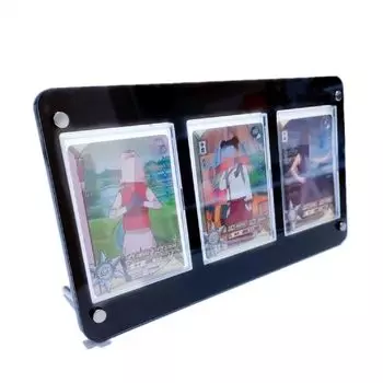 3-рядный черный дисплейный шкаф с винтовым креплением, подставка для карт, загрузчик карт, держатель карт, защита от ультрафиолета, с основанием, черный дисплейный шкаф с футляром для коллекционных карт
