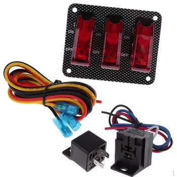 3-рядный светодиодный защитный кожух-переключатель красный