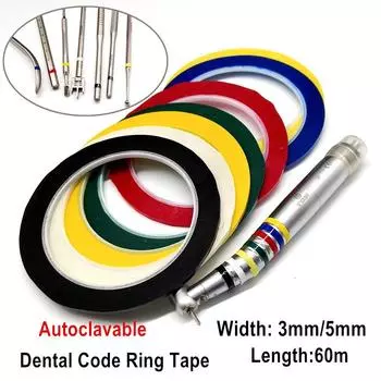 3 рулона/5 рулонов/7 рулонов кольцевая лента для стоматологического кода, автоклавируемые стоматологические материалы, автокальвируемые, длина 60 м, ширина 3 мм/5 мм 3rolls Yellow 3mm