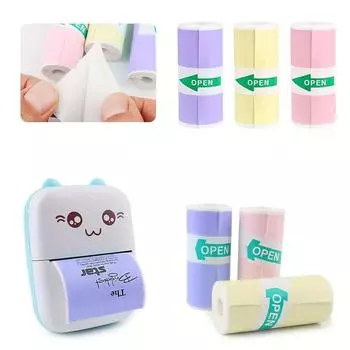 3 рулона бумаги для мини-принтеров, термобумага, печатные наклейки для карманных термопринтеров