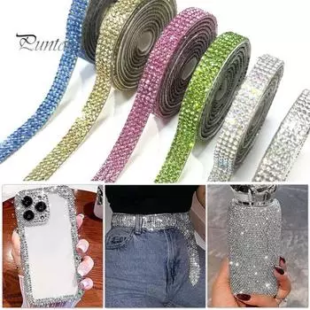 3 рулона ленты со стразами, самоклеящиеся искусственные хрустальные полоски, элегантная декоративная отделка, рулон для поделок своими руками, одежды, обуви, сверкающая декоративная лента
