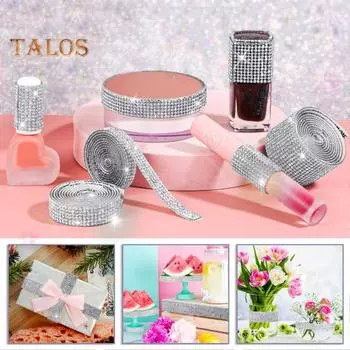 3 рулона ленты со стразами, самоклеящиеся искусственные хрустальные полоски, элегантная декоративная отделка, рулон для поделок своими руками, одежды, обуви, сверкающая декоративная лента