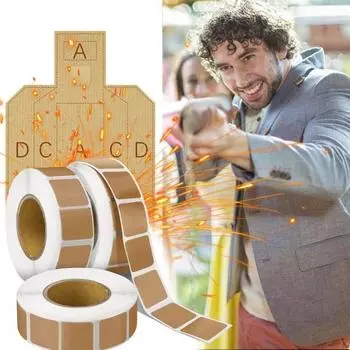 3 рулона, простые в использовании целевые пасты, портативные самоклеящиеся целевые наклейки, крафт-бумага, тренировочные этикетки для мишеней