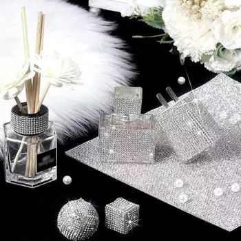 3 рулона ремня со стразами, сверкающие серебряные ленты со стразами, поделки своими руками, самоклеящийся непростой осенний ремень со стразами серебряный