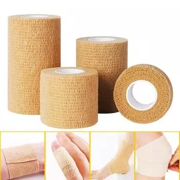 3 рулона самоклеящейся повязки из эластичного нетканого материала для оказания первой помощи, медицинская повязка на рану, спортивная защита, водонепроницаемый пластырь khaki(2.5CM*4.5CM)-1PCS