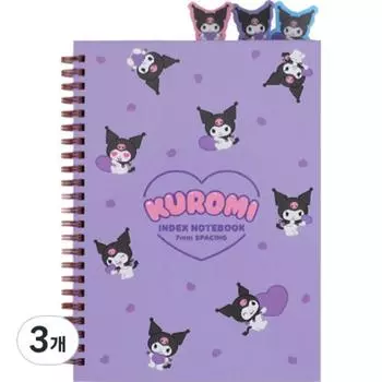 3-секционная индексная банкнота Sanrio Kuromi в форме сердца, случайная доставка, фиолетовая, 3 шт.