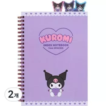 3-секционная индексная нота Sanrio Kuromi, фиолетовая, 2 шт.