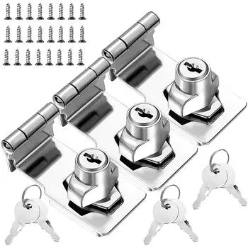 3 Sets Lock Safety Latch for Closet Gate Wear-resistant Latches Window Creative Door Furniture L